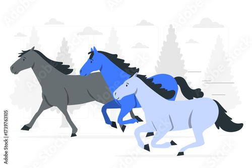 running horse Flat Illustrations
