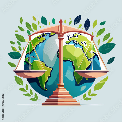 Law and earth scales with global ecology background