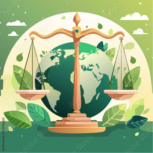 Law and earth scales with global ecology background