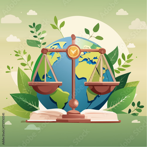 Law and earth scales with global ecology background
