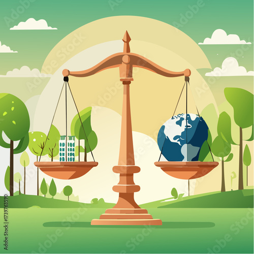Law and earth scales with global ecology background