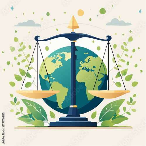 Law and earth scales with global ecology background