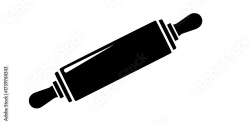 Rolling pin icon in flat style, filled black symbol