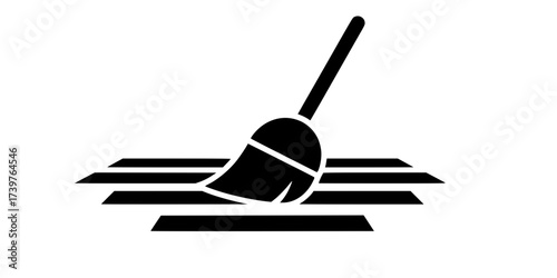 Clean floor surface icon in flat style