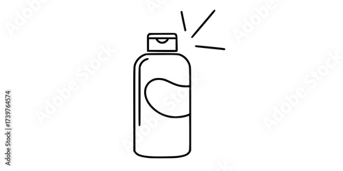 Sun cream icon in Line Art Style for Design collection