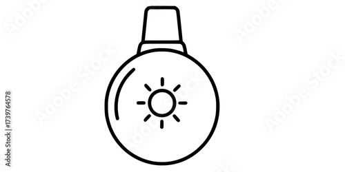Sun cream icon in Line Art Style for Design collection