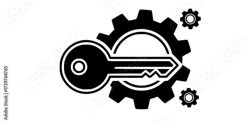 Key factor icon line symbol concept, vector illustration