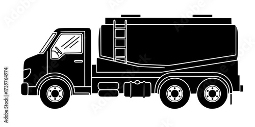 Fuel truck icon in editable flat vector