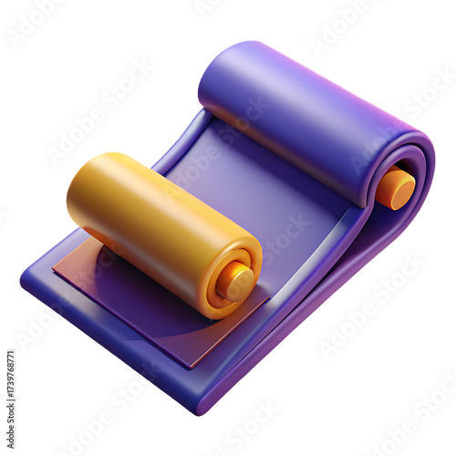 Yoga mat and roller for exercise and relaxation stylized image