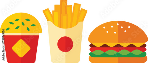 Fast food combo vector illustration scalable eps graphics for delicious meal designs