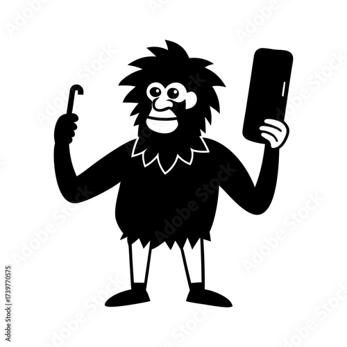 funny comedy faces caveman cartoon illustration
