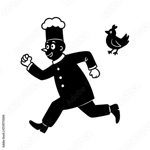 funny comedy face chef full body cartoon character.