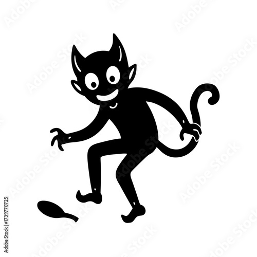 funny comedy face devil full body cartoon character