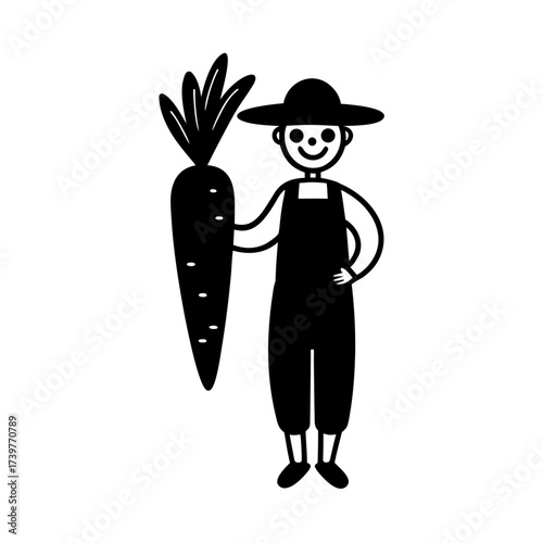 funny comedy face farmer full body cartoon character