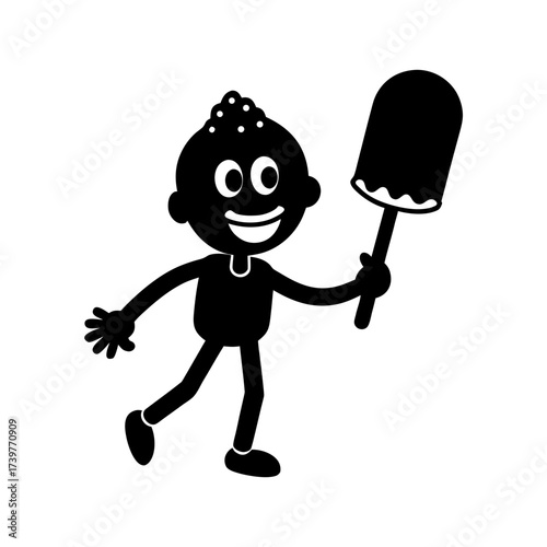 funny comedy face ice cream seller full body