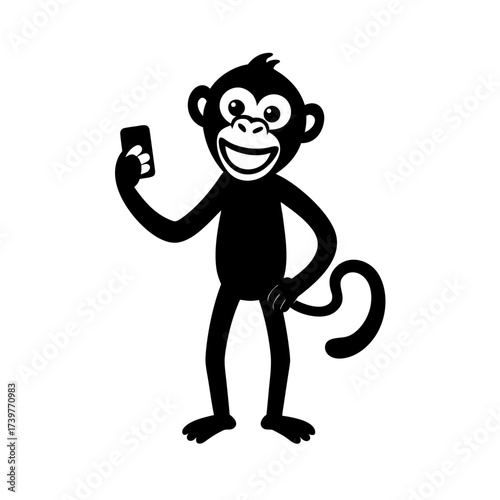 funny comedy face monkey full body cartoon vector art