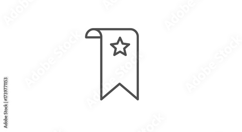 Bookmark Ribbon Icon – Award Star Label Symbol