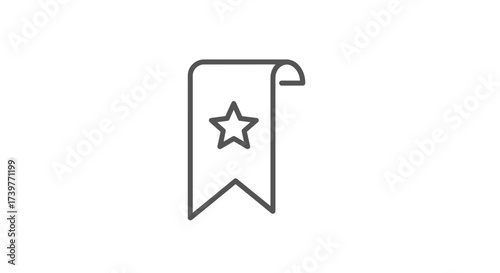 Bookmark Ribbon Icon – Award Star Label Symbol