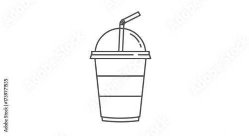 Cold Drink Cup Icon – Beverage Takeaway Smoothie Symbol