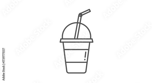 Cold Drink Cup Icon – Beverage Takeaway Smoothie Symbol