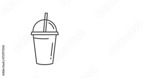 Cold Drink Cup Icon – Beverage Takeaway Smoothie Symbol