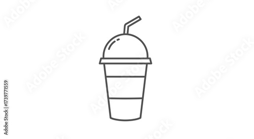 Cold Drink Cup Icon – Beverage Takeaway Smoothie Symbol