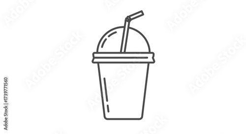 Cold Drink Cup Icon – Beverage Takeaway Smoothie Symbol
