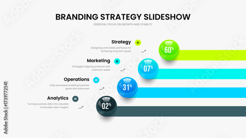 Elegant Strategy Four Element Infographic Frame Template. Consulting Introduction Slideshow Design Vector Illustration. Corporate Briefing 4 Option Graph Slide Layout.