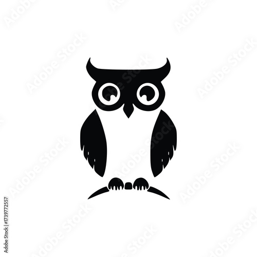 Symbol of Wisdom: A graphic silhouette of an owl, perched proudly, embodying wisdom and representing intelligence and knowledge. 