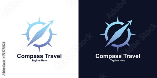 Travel Compass Logo – Airplane and Aviation Journey Symbol