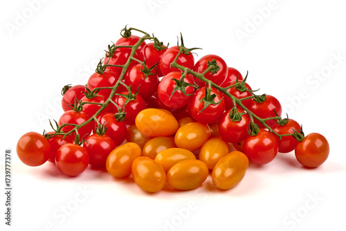 Cherry Tomatoes, Isolated on White Background
