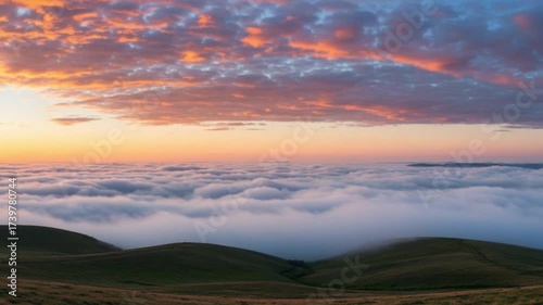 view of clouds moving over a mountain footage