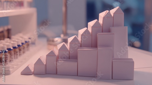 Stack of small pink folded paper boxes designed for dropper
