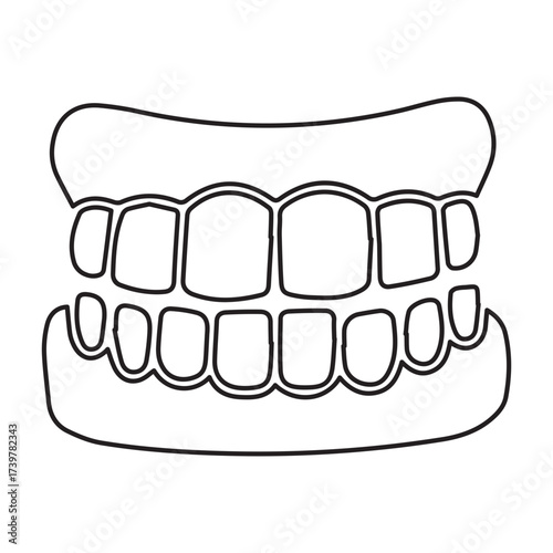 Denture Icon Line Art