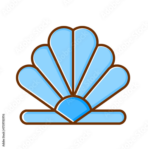 Sea Shell Icon Illustration Isolated on White Background