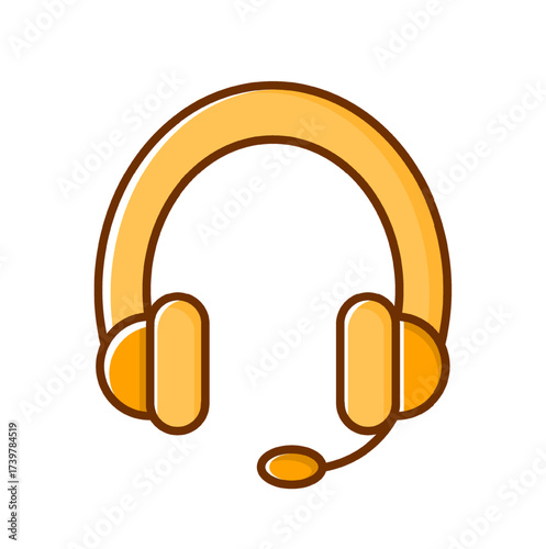 Helpdesk Headphone Icon Illustration Isolated on White Background