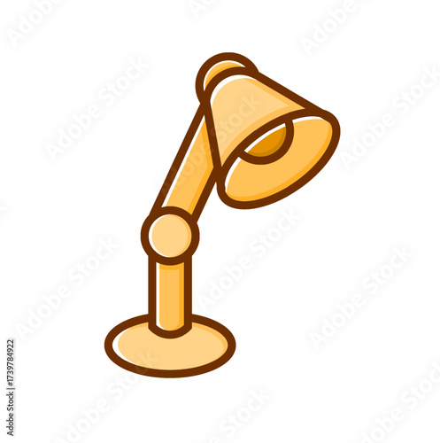 Yellow Desk Lamp Icon Illustration Isolated on White Background