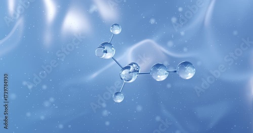 Aminomalononitrile rotating molecular structure, 3d model of amines
