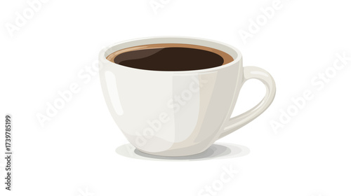 Glossy White Mug with Dark Brew on a Minimal Background