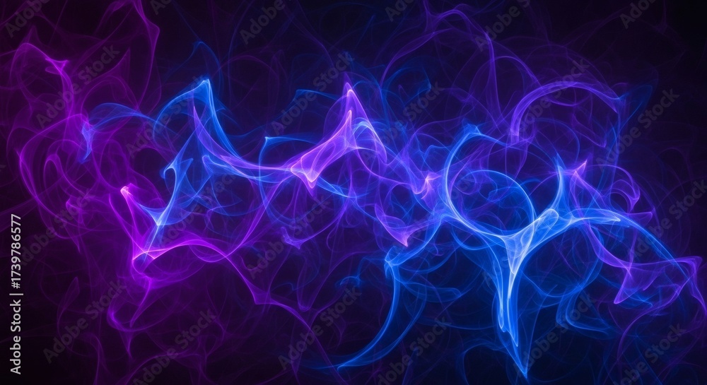 Obraz premium Abstract Swirling Energy in Purple and Blue Hues smoke light