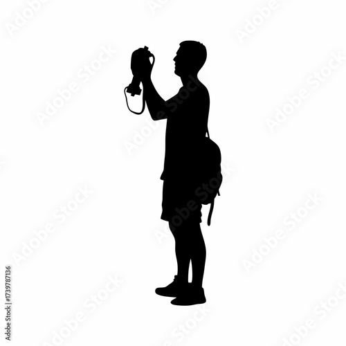 Parent Holding Child Silhouette Illustration