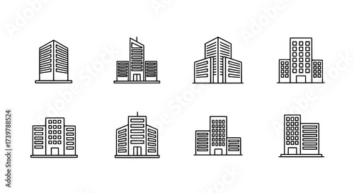 Collection of Various Office Building Icons