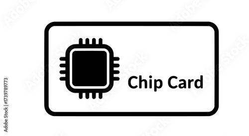 Chip Card Technology Icon for Secure Transactions