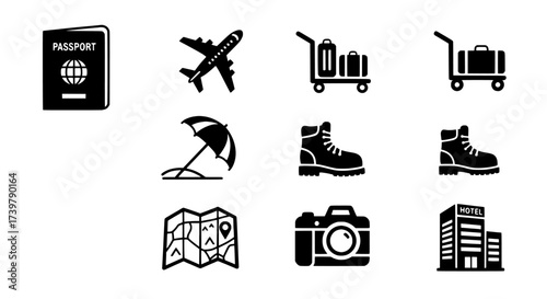Travel Essentials Icons for a Journey of Discovery