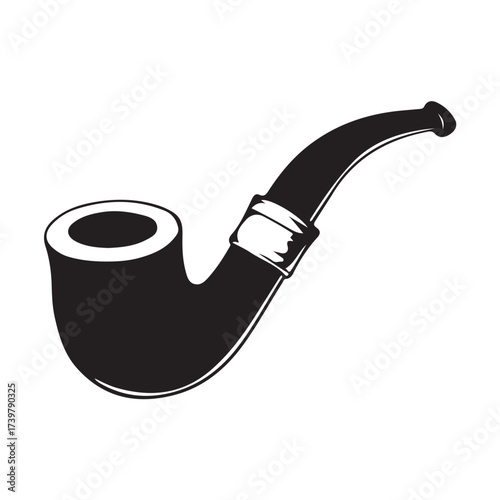 Vector illustration of a smoking pipe with a classic and elegant design, featuring the shape of a traditional tobacco pipe used for smoking, suitable for lifestyle, vintage, hobby themes