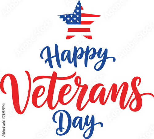 Happy veterans day honoring all who served vector graphic