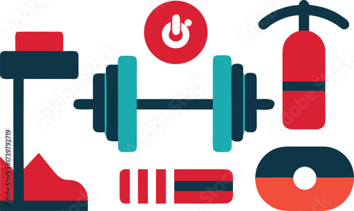Fitness gym icons pack vector illustration scalable eps graphic design element