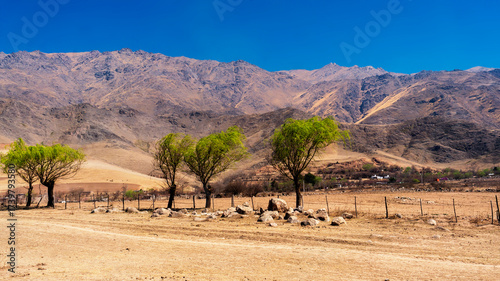 landscape view of Tafi del valle, Tucuman in a warm spring morning