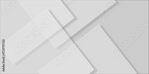 Grey white abstract background paper shine and layer element vector for presentation design. Vector white horizontal template for business banner, formal invitation backdrop, luxury modern .	
