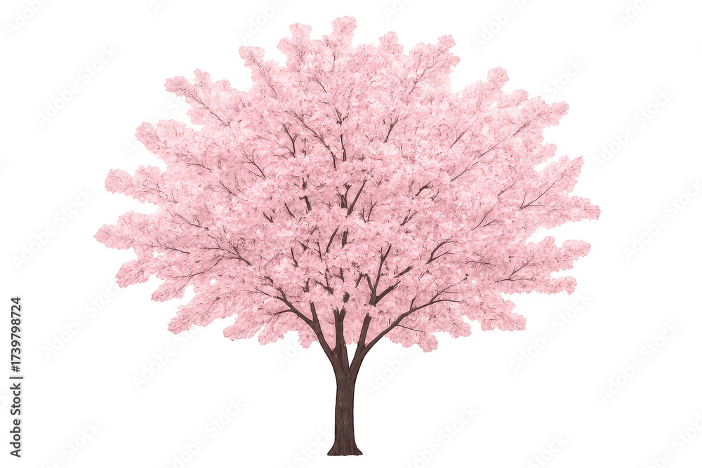 Fototapeta premium Pink cherry blossom sakura tree blooming in spring